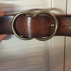 Brown leather gap belt